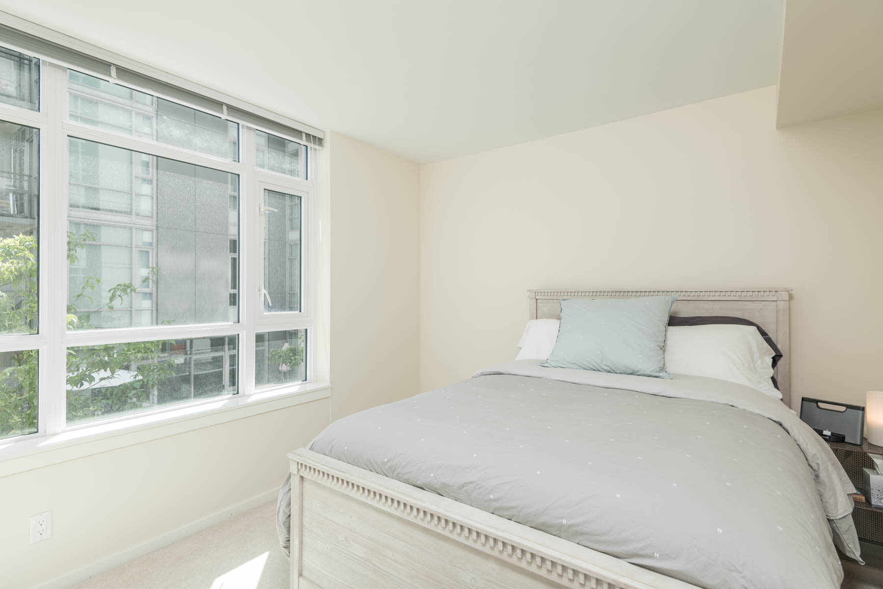 Furnished bedroom inside Vancouver rental condo.
