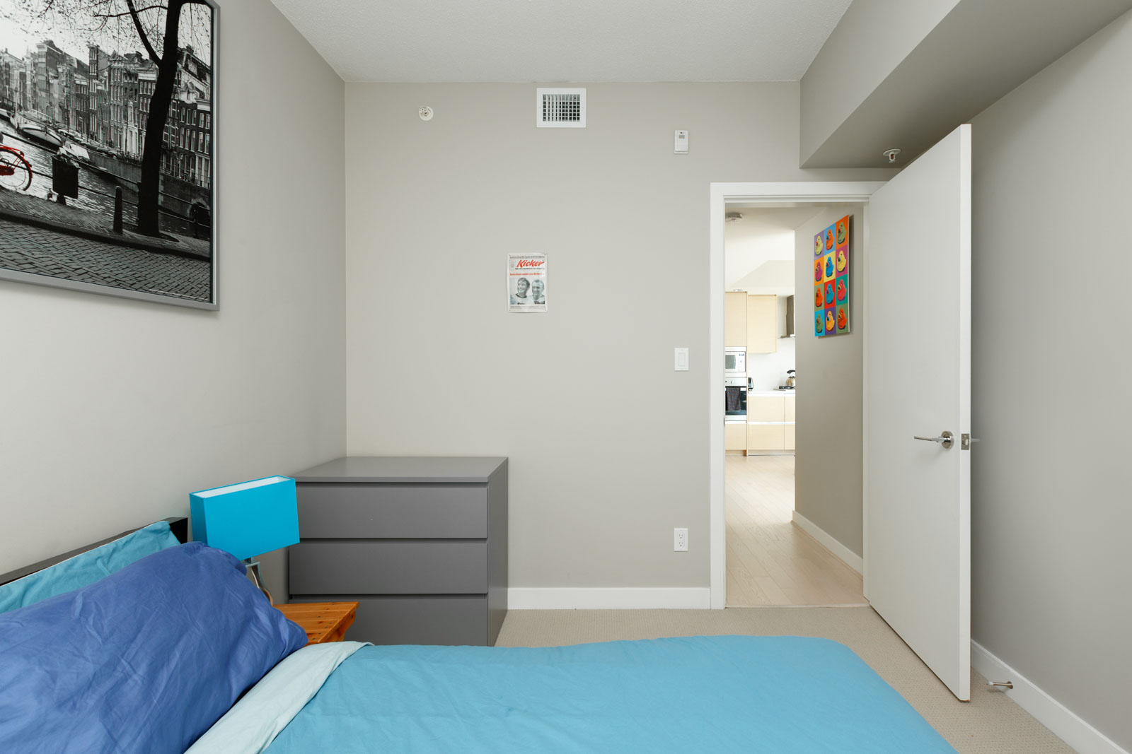Bedroom in Vancouver rental condo.