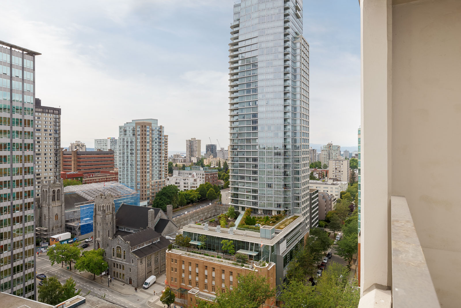 View of the city from Downtown Vancouver rental condo.