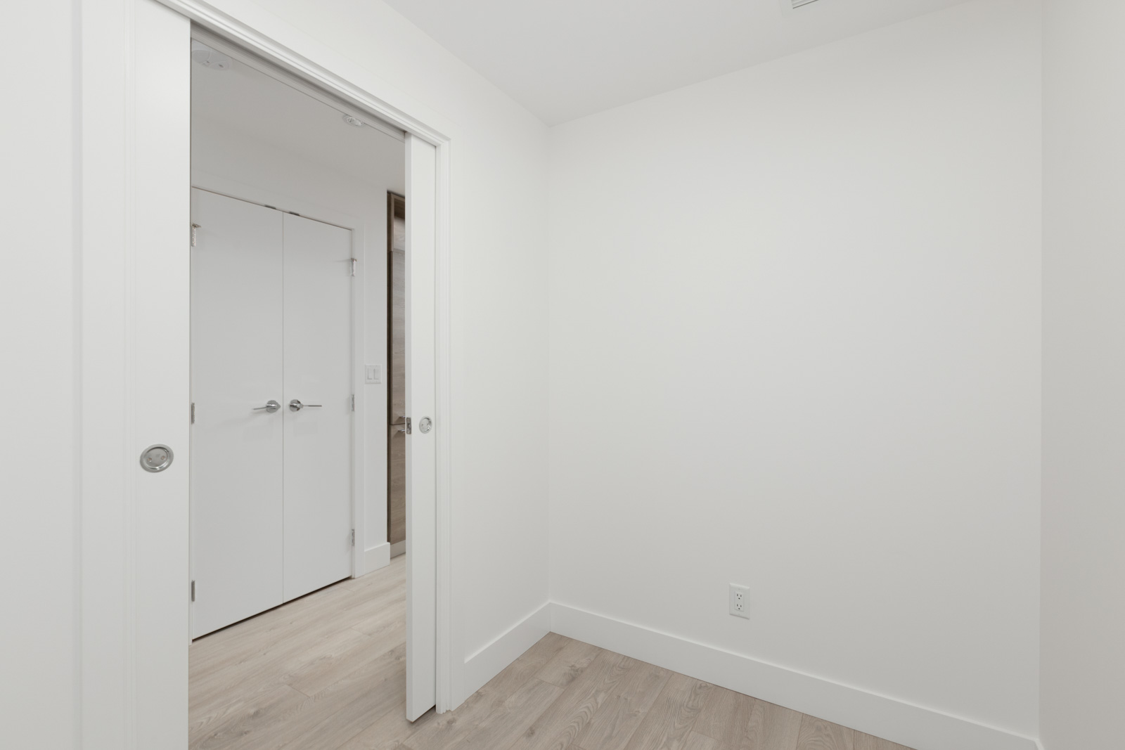 bedroom with closet in rental condo at Kings Crossing I in the Metrotown neighbourhood of Burnaby