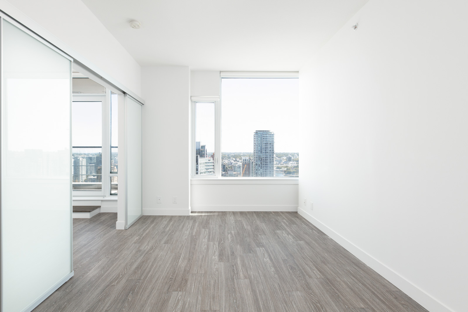 living room with view in rental condo at 1283 Howe Street #3205 in Vancouver