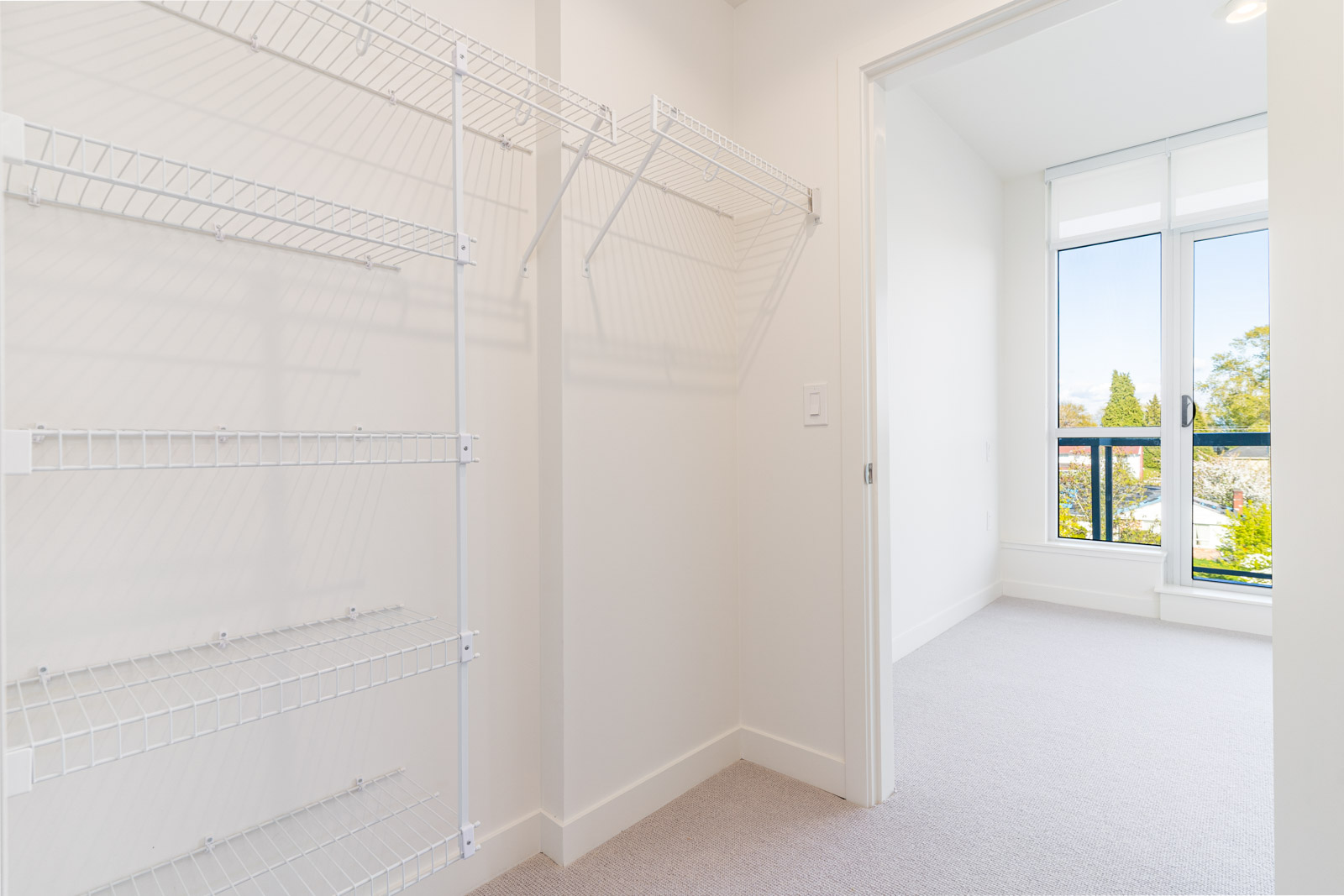 Spacious walk in closet in luxury condo managed by Birds Nest Properties