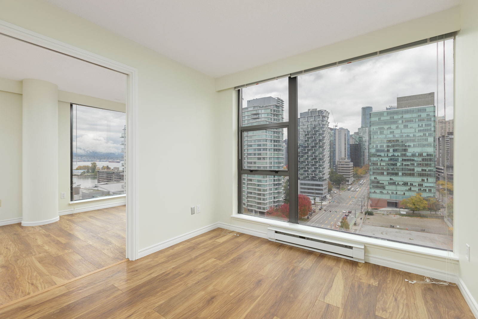 bedroom of upscale downtown Vancouver condo