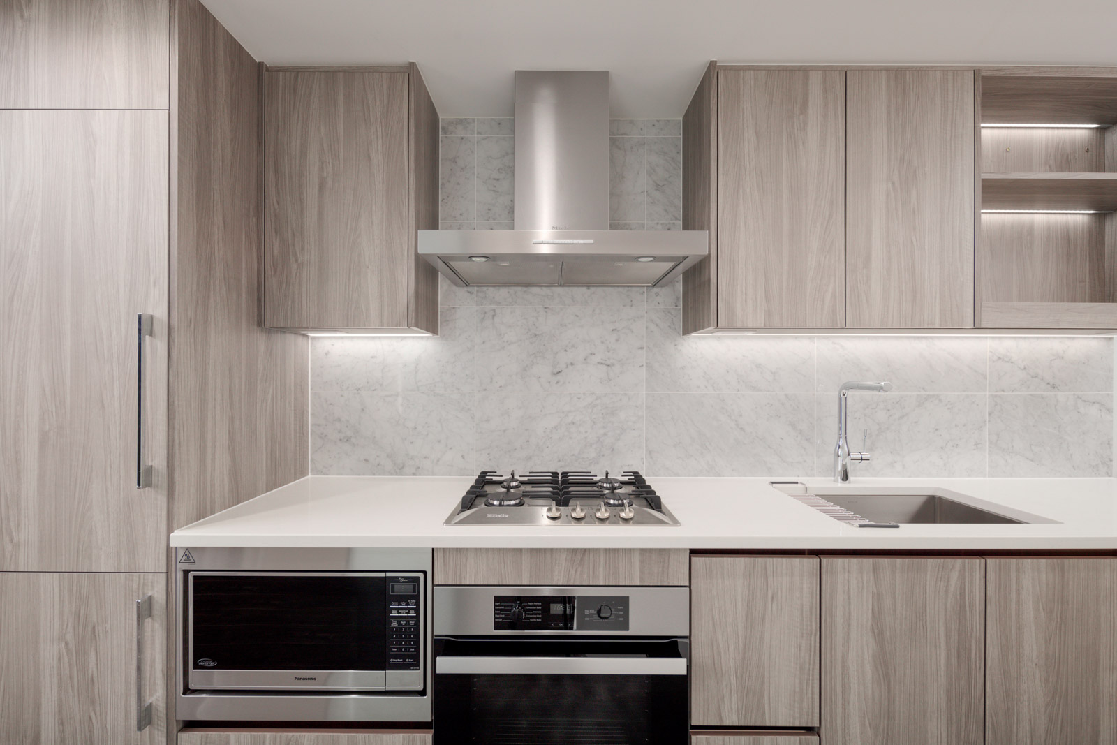 kitchen in newly built Olympic Village condo