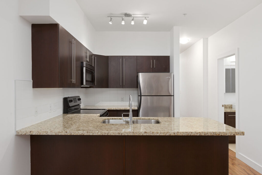 kitchen with new appliances in Burnaby condo
