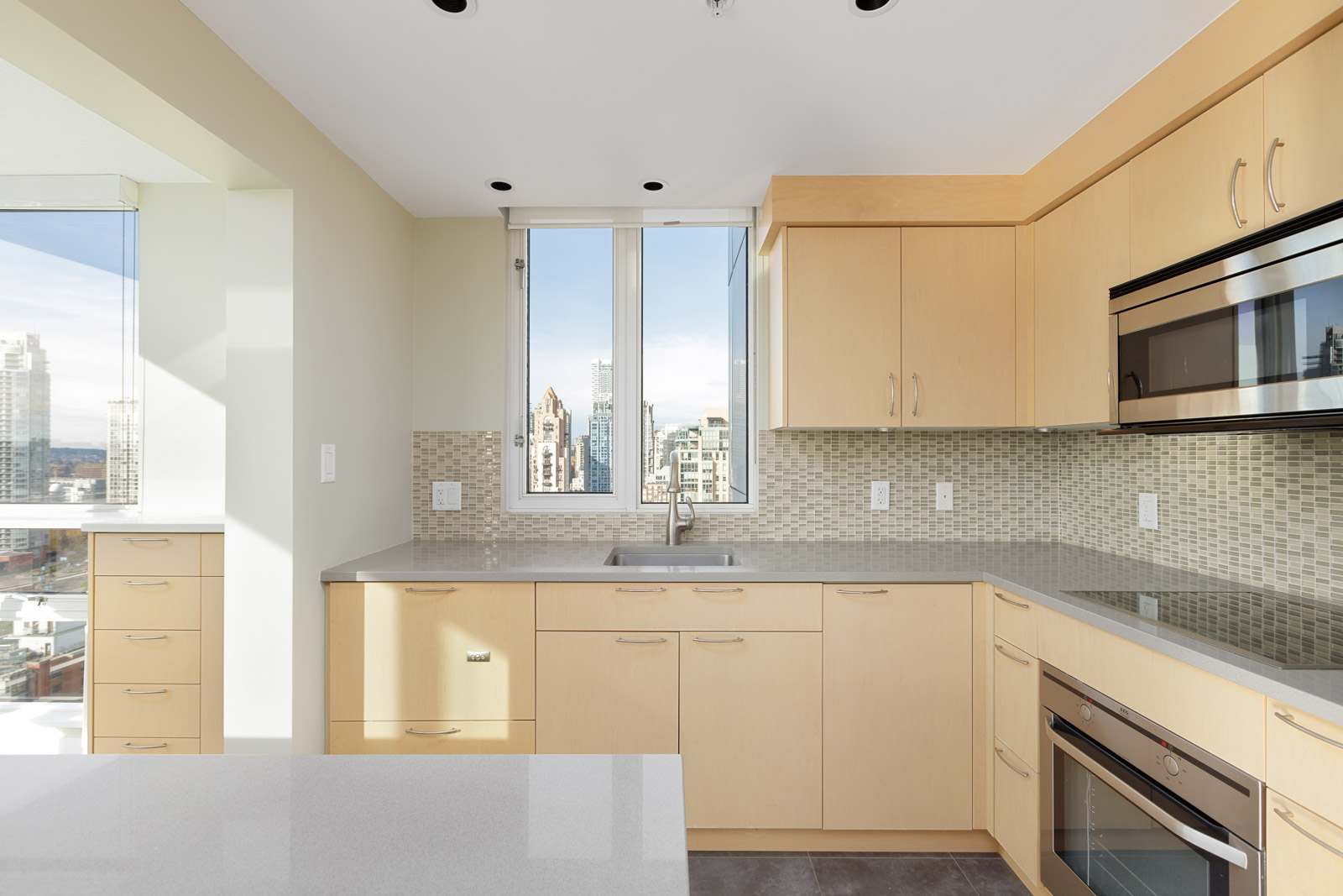 kitchen in upscale Yaletown condo