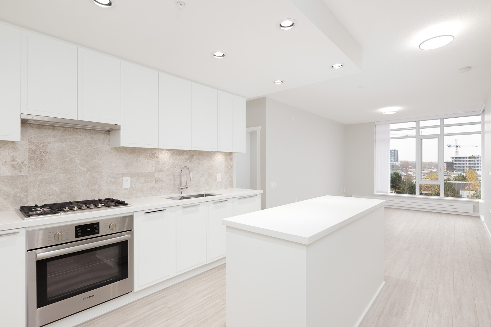 kitchen in newly-built condo in Vancouver