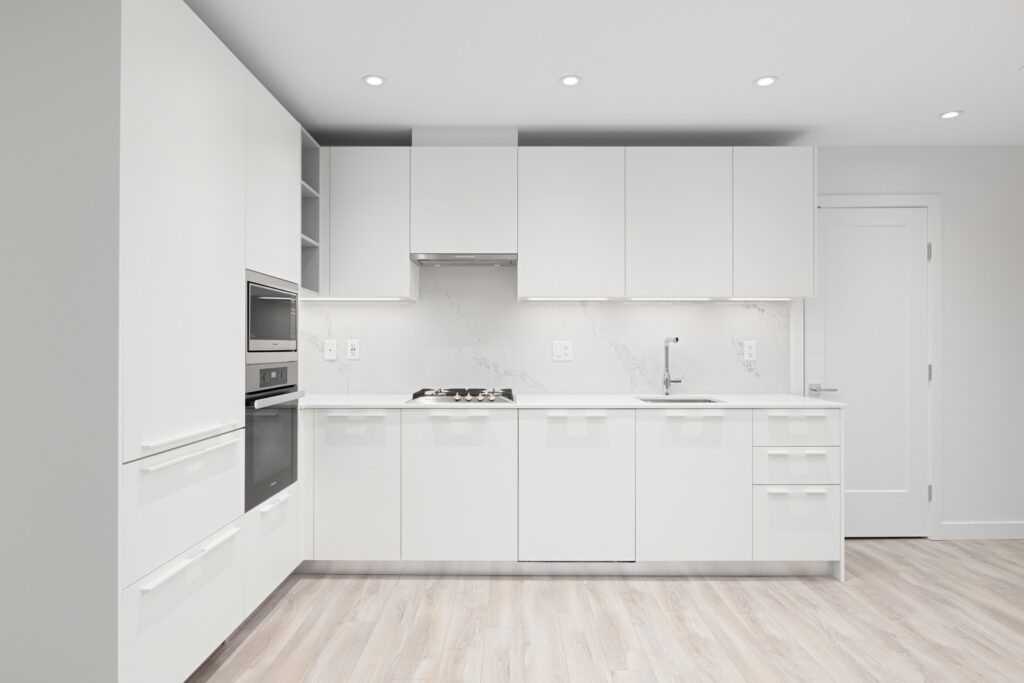 kitchen in newly-built Burnaby condo