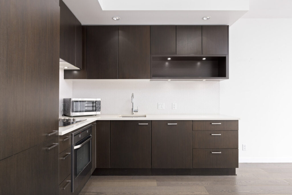 kitchen in upscale condo in Vancouver's Fairview neighbourhood