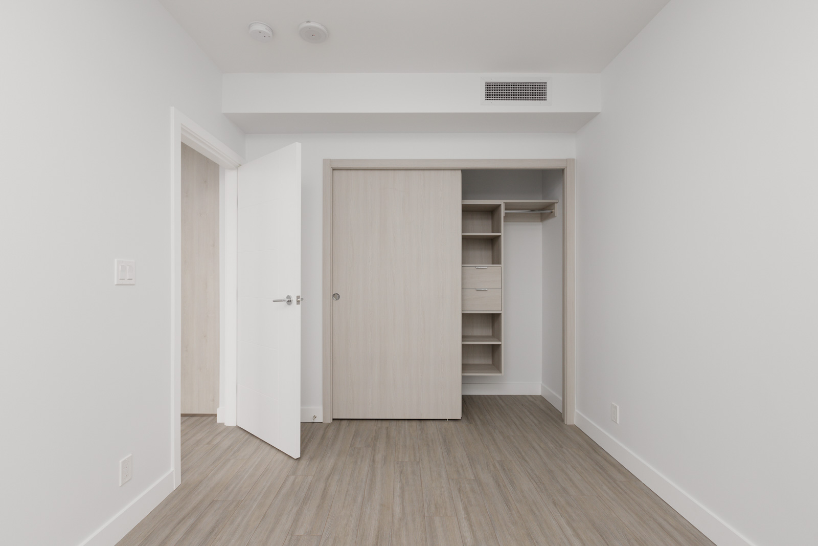 Walk in closet at Sun Tower 1 building in Burnaby’s Metrotown
