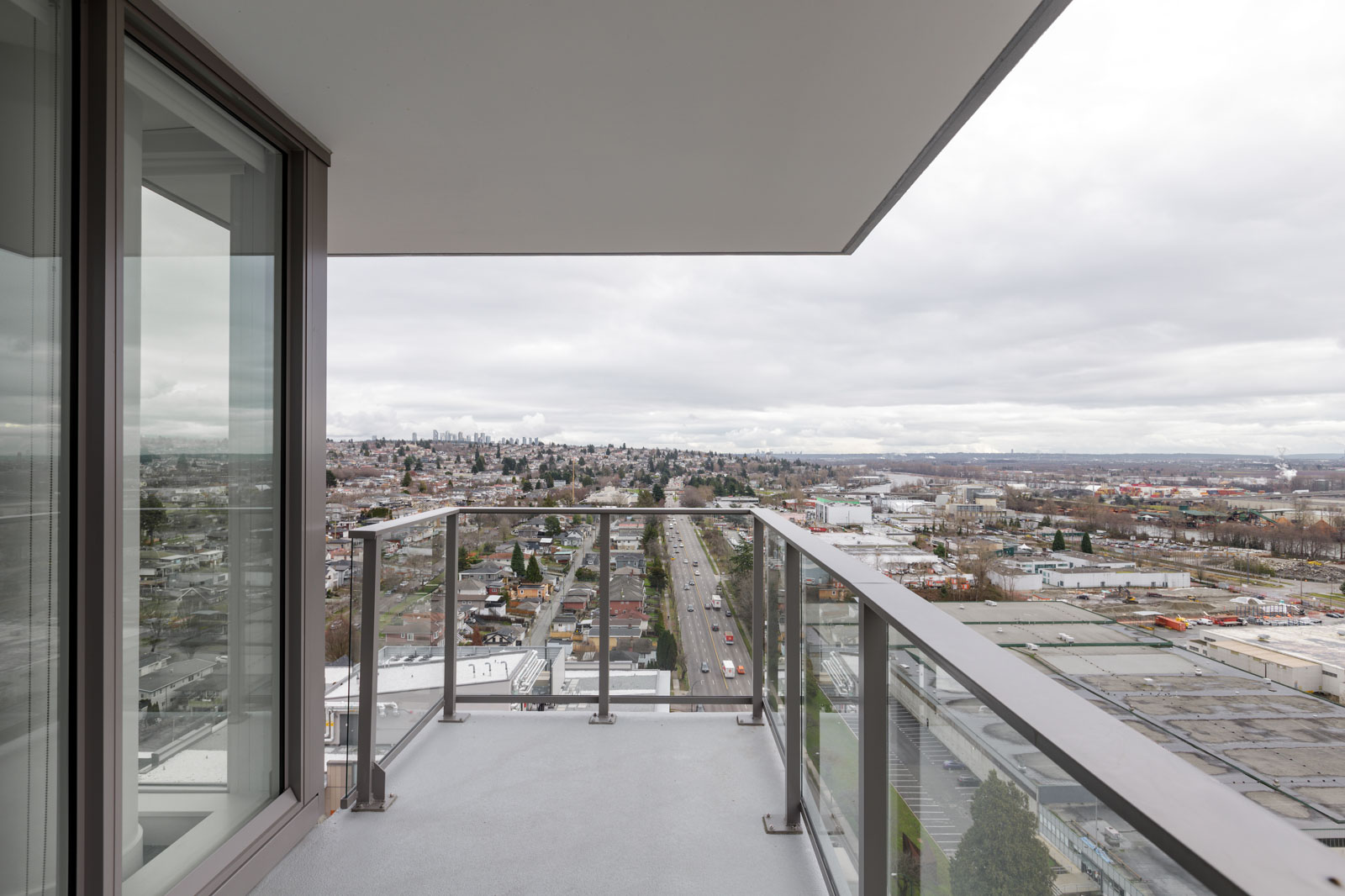 balcony in newly-built penthouse suite in East Vancouver