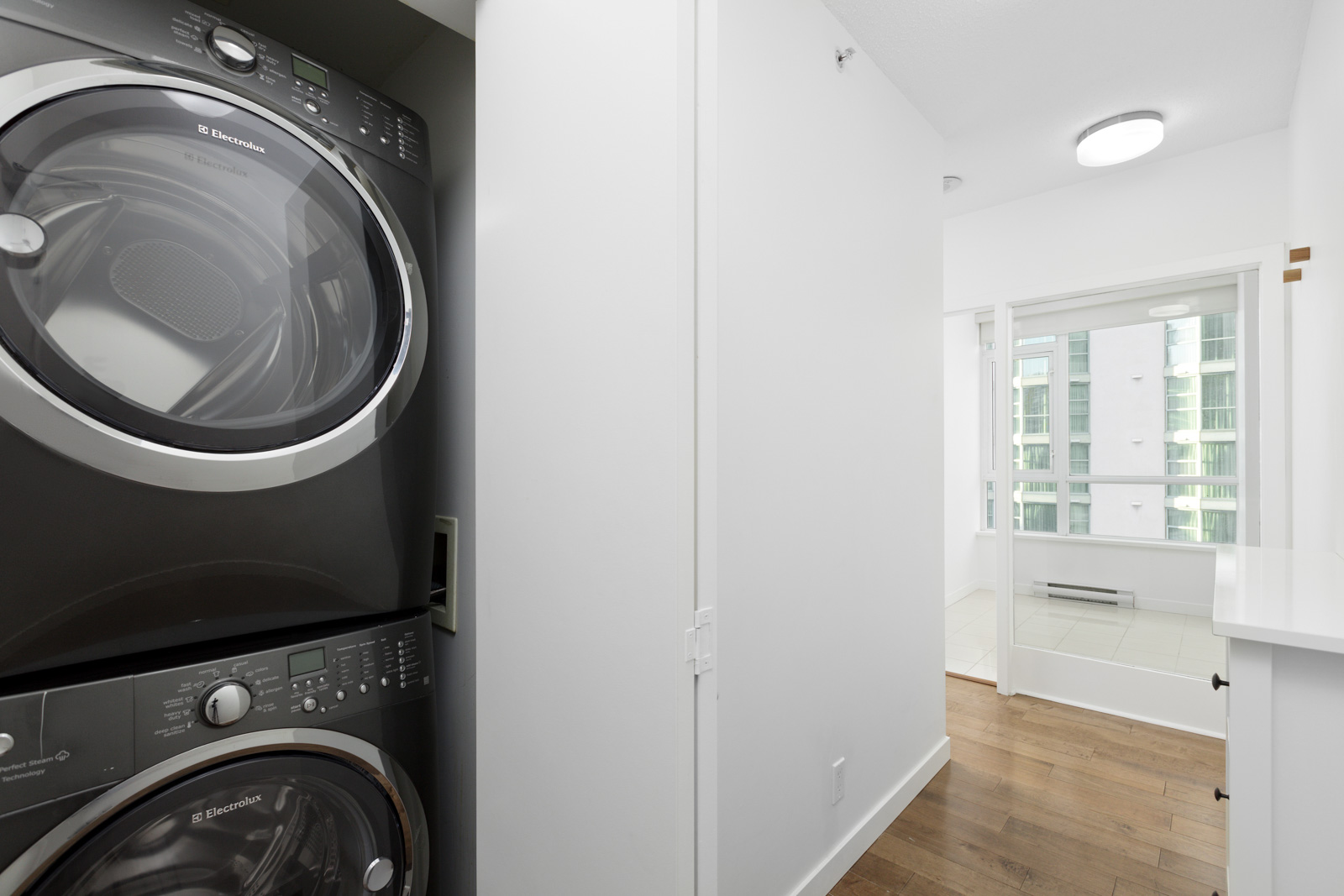 washer and dryer in a downtown vancouver condo